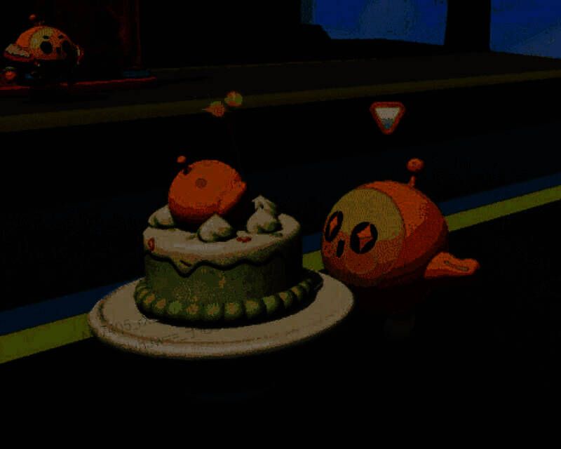 蛋仔在梦幻花园中拍照打卡，周围漂浮着气球与花瓣，氛围浪漫