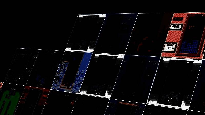 《俄罗斯方块永恒篇》游戏封面展示，多款经典方块游戏以时间轴形式环绕呈现，充满复古科技感