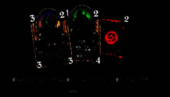 最终奖励结算界面，金色卡牌环绕中央的宝箱爆炸特效，下方列出全部奖励项目