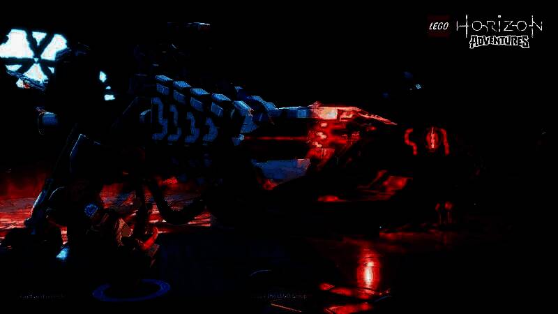 《乐高地平线大冒险》游戏画面展示，乐高风格角色在机械兽环绕的开放世界中探索，场景色彩明亮且充满童趣