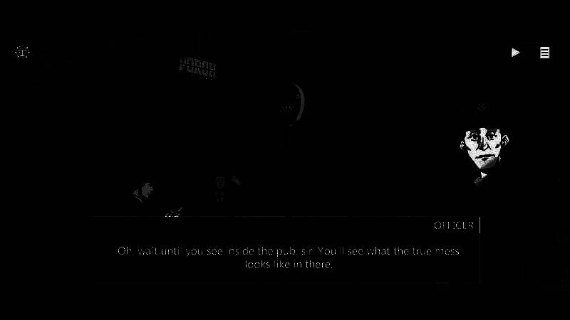 游戏UI界面展示，左侧为对话框，右侧为选择分支，底部为画廊解锁进度条，设计简洁且富有沉浸感