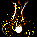 技能卡牌【磁轨】图标展示，蓝色磁力轨道环绕雷电符号，代表卡牌回收与雷击联动