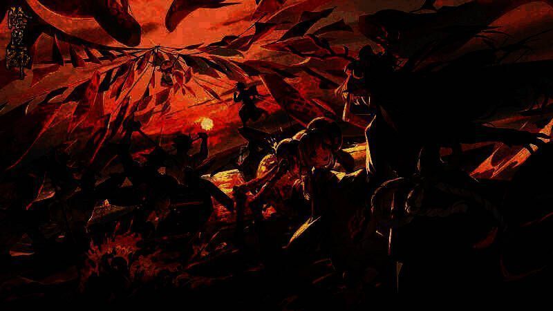 铃鹿御前与一位模糊身影对视，背景是破碎的记忆画面与海浪翻涌的幻境