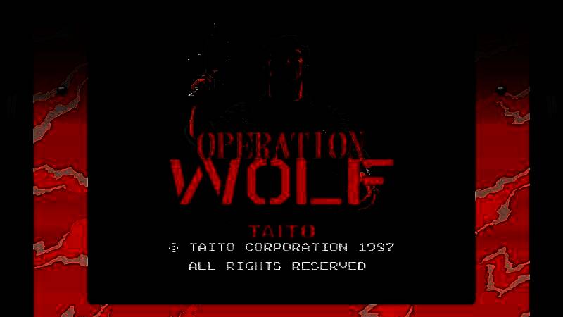 游戏主菜单界面，呈现80年代风格的金属字体与霓虹灯效，背景为战场远景