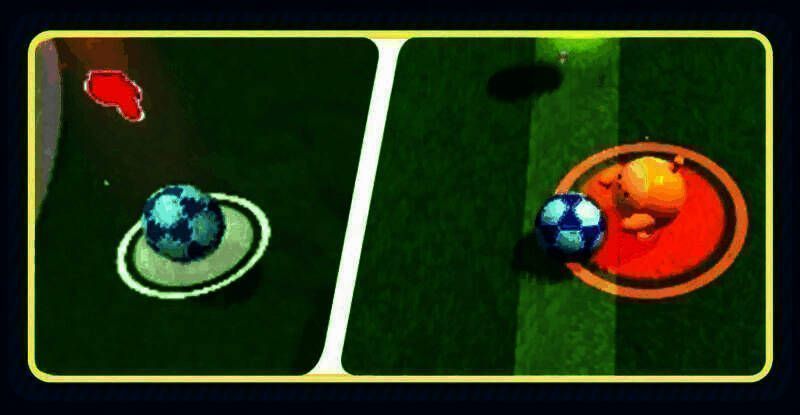 技能操作界面示意图，左侧为无球滚动与冲撞图标，右侧为带球加速与蓄力踢球按钮布局