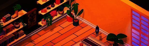 玩家正在游戏中布置客厅场景，沙发上摆放靠垫，茶几旁有绿植，整体布局和谐温馨