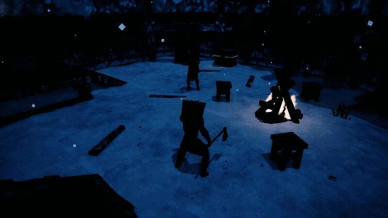 游戏中主角在昏暗森林中与多只怪物激烈交战，技能特效呈现像素化爆炸效果，氛围压抑而激烈