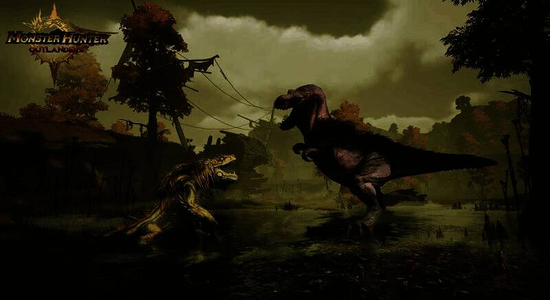 玩家使用大剑与蛮颚龙激烈交战，火花四溅，动作感十足