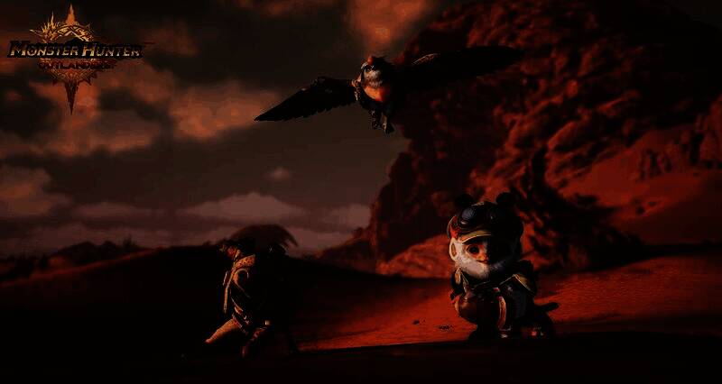 玩家角色装备弓箭进行远程狙击，瞄准界面清晰