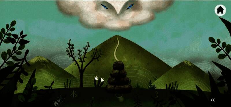 四块石头整齐堆叠，顶端释放出闪电能量