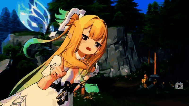 西芙莉雅从空中跃下发动坠击，地面炸开风元素光环，敌人被震退