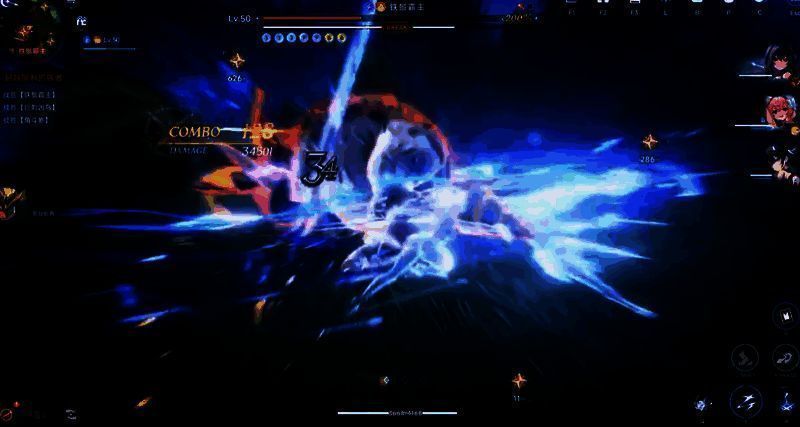 末音释放终极技能轰击铁鬃霸主，BOSS身上出现裂痕特效，战斗进入尾声