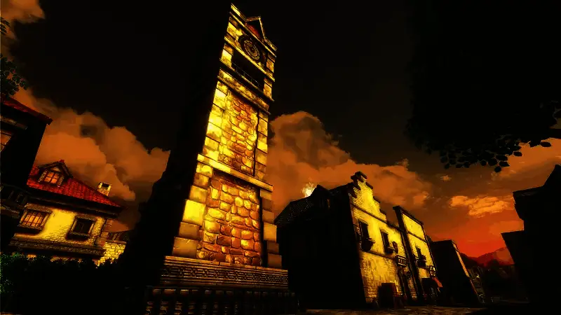 洛连特市街景夜色，灯火温暖，行人稀少，展现出宁静祥和的小镇氛围