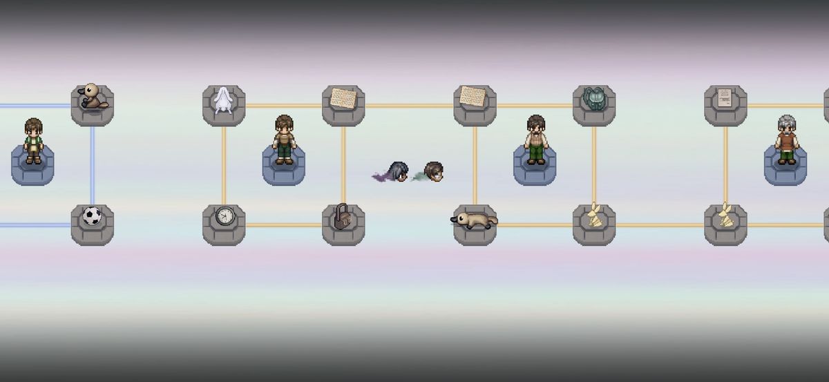 记忆连线界面，玩家正在连接关键节点