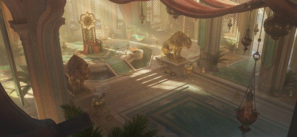 牛头人萨满在石林间舞动，手持骨杖，周围沙尘旋起，岩壁上绘有古老图腾，几名全副武装的战士跪地祈祷