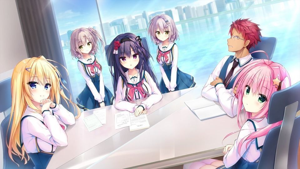 女主角温柔微笑的特写画面，背景为樱花飘落的校园小径