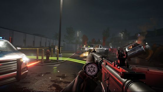 开发团队Crowbar Collective与Team17联合LOGO展示图，背景为《Rogue Point》游戏主视觉，突出合作主题