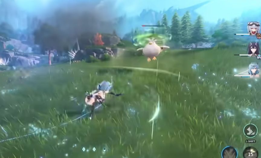 夏儿施展技能瞬间，长枪贯穿敌人，空中浮现神威符文，光效华丽