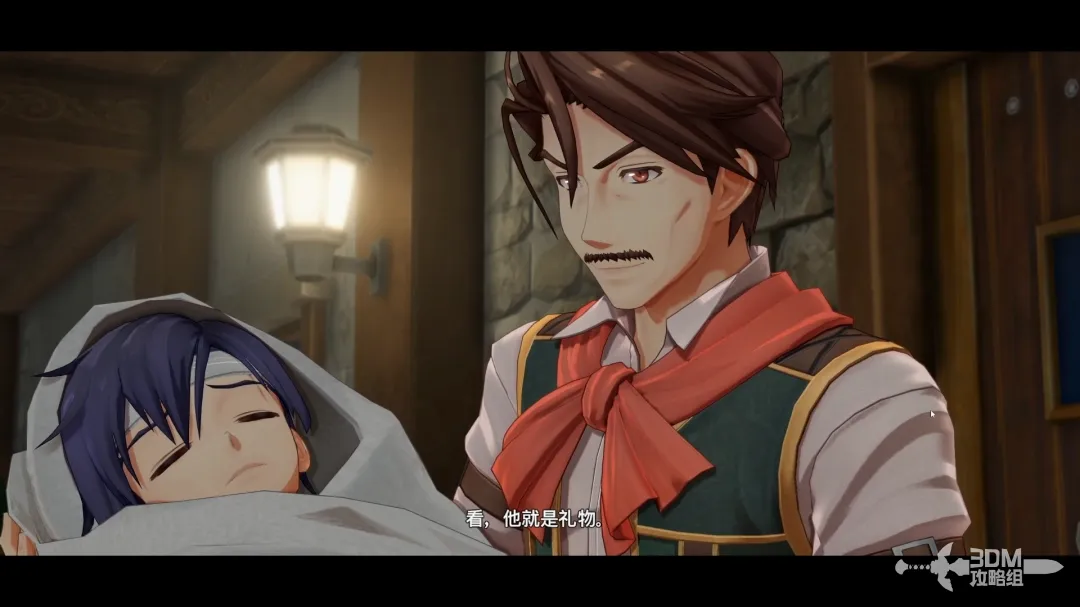 艾丝蒂尔近距离打量少年，画面突出其乌黑的短发与安静的神情