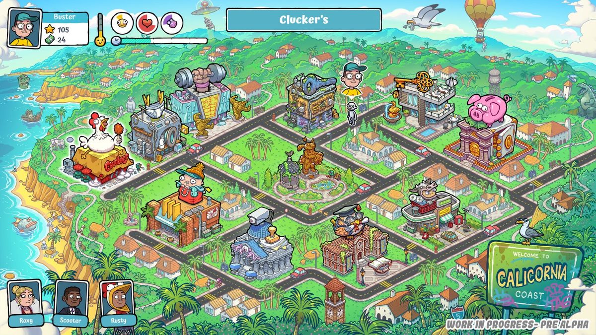 玩家公寓内部视角，现代风格装修，沙发上坐着角色，机器人吸尘器在地面巡逻