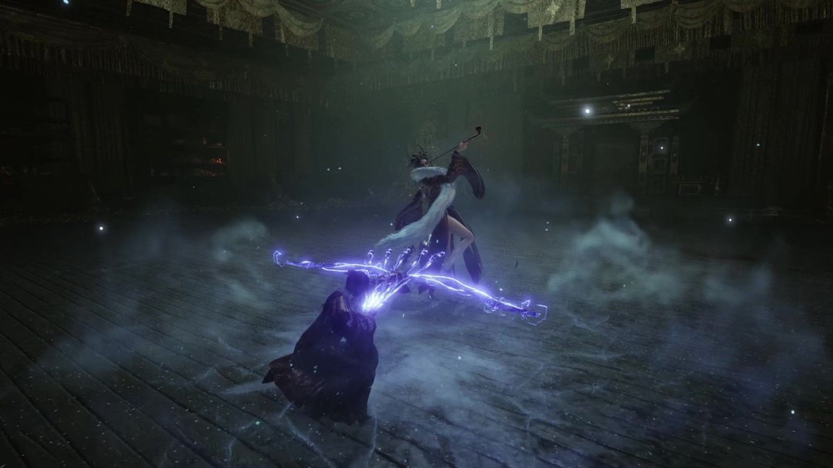 俯视视角战斗场景，无常与数名持刀变异村民激战，地面布满血迹与残肢，氛围惨烈