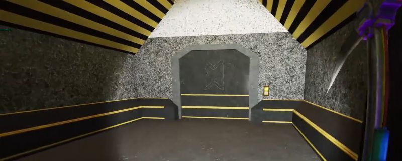 《非生物因素》总督府内部场景，昏暗走廊连接多个房间，墙壁布满裂痕与涂鸦，地面散落破损家具与可疑血迹