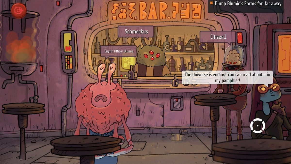 商店界面展示多种武器与升级选项，背景为外星集市