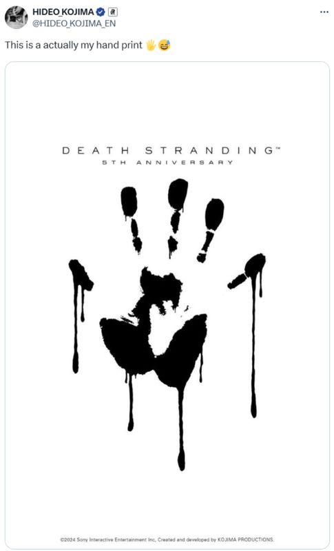 小岛秀夫在屏幕上留下手印的幕后花絮画面