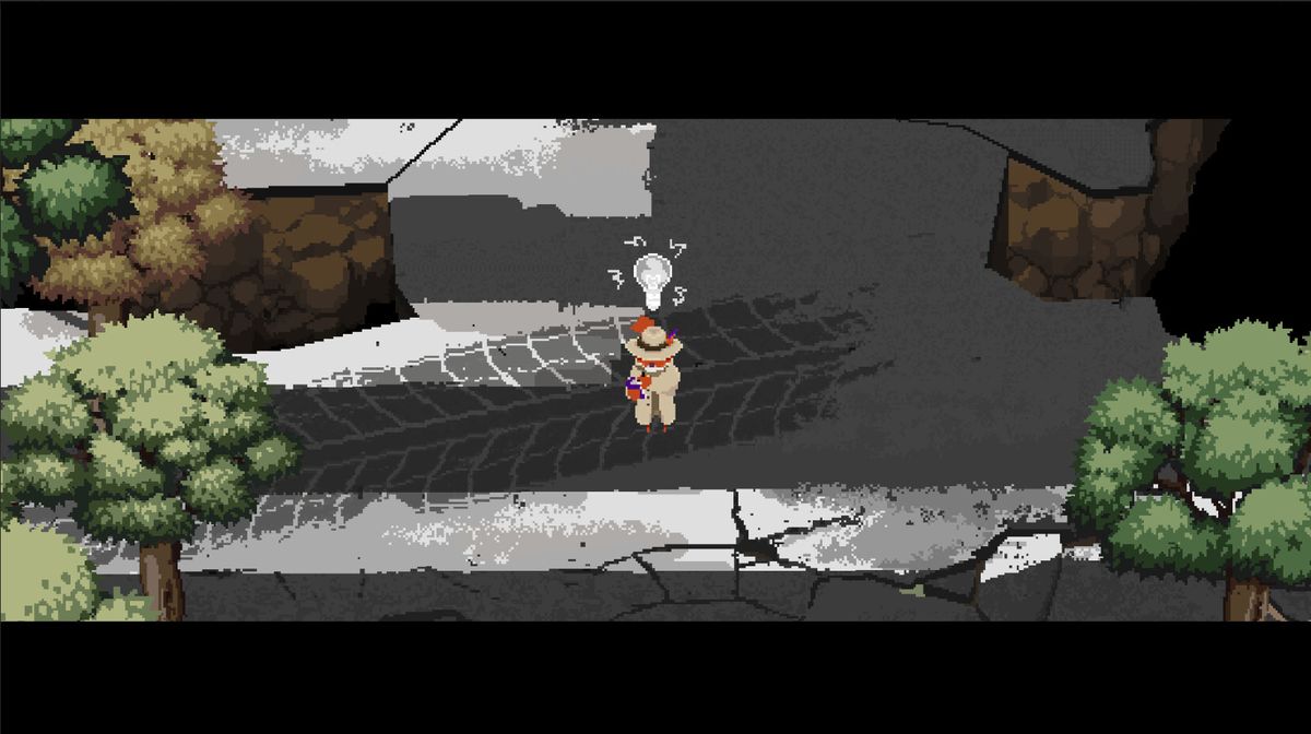 游戏内解谜界面截图，玩家正在操作拼图式迷你游戏还原犯罪现场画面