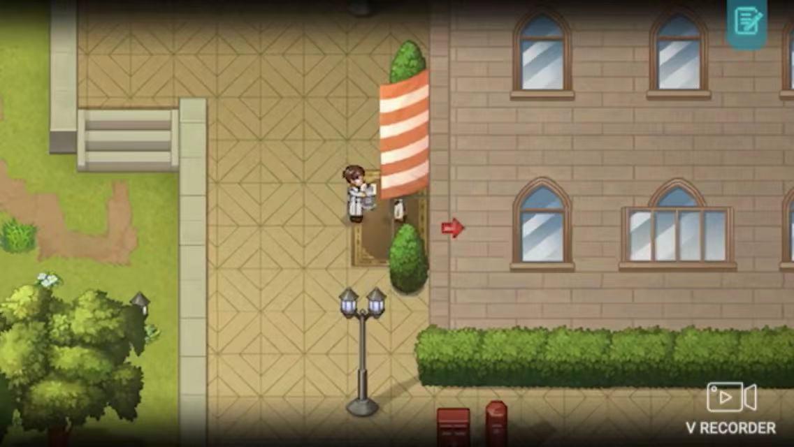 公寓走廊场景截图，灯光昏黄，右侧为科林家门，左侧邻居门缝微开，暗示可交互