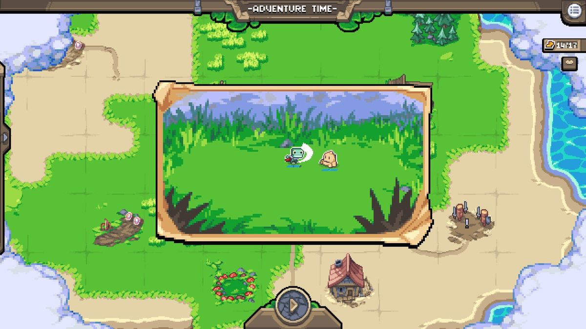 游戏内场景截图，一片荧光蘑菇林中，青蛙角色正与漂浮的幽灵敌人对峙，环境细节精致，氛围神秘