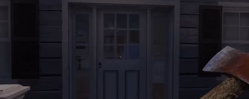 《犯罪模拟器》中101别墅内部场景，角落摆放着一台复古对讲机，周围环境昏暗带有神秘氛围