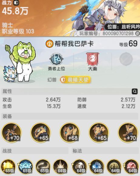 排名第一的骑士技能搭配界面截图，战技与秘法槽位清晰标注，突出光盾与波纹冲击的组合