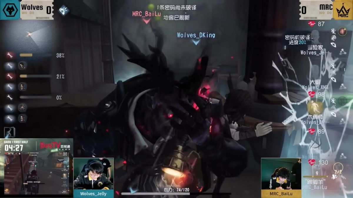 Wolves_Dking木偶师在板区连续三次砸板命中监管者，成功拖延修机时间