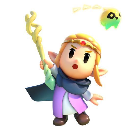 塞尔达公主站在一片灰白色虚空中，周围漂浮着破碎的记忆碎片，脸上流露出沉思与决意的表情