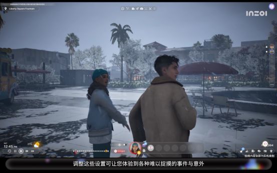 《inZOI》城市全景视图，展示玩家自建的大型社区与公共设施