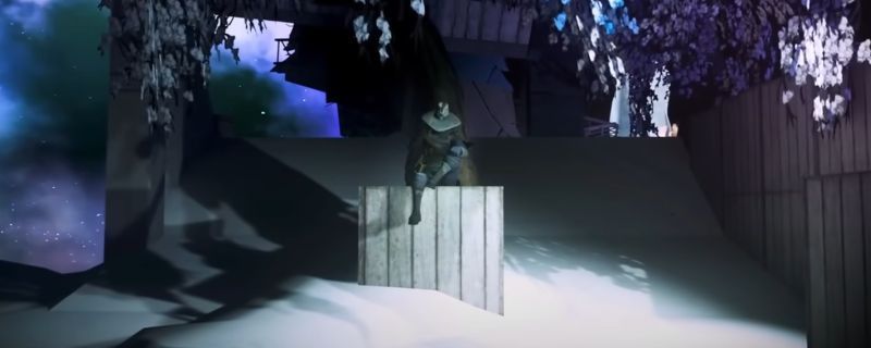 《非生物因素》游戏画面展示角色在废墟环境中持武器前行，背景充满科幻机械结构与昏暗光影