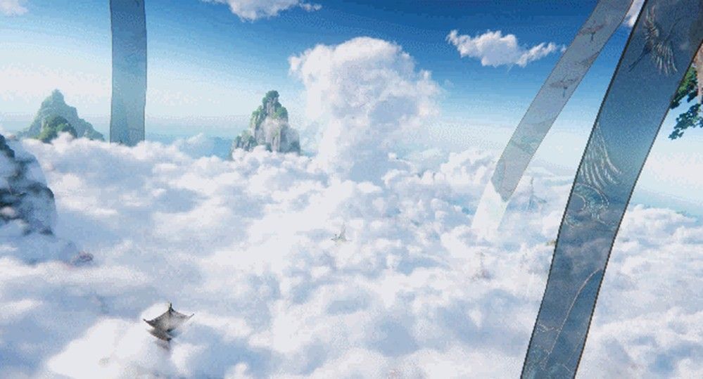 吸云后显露古老石门与符文阵列，神秘感十足