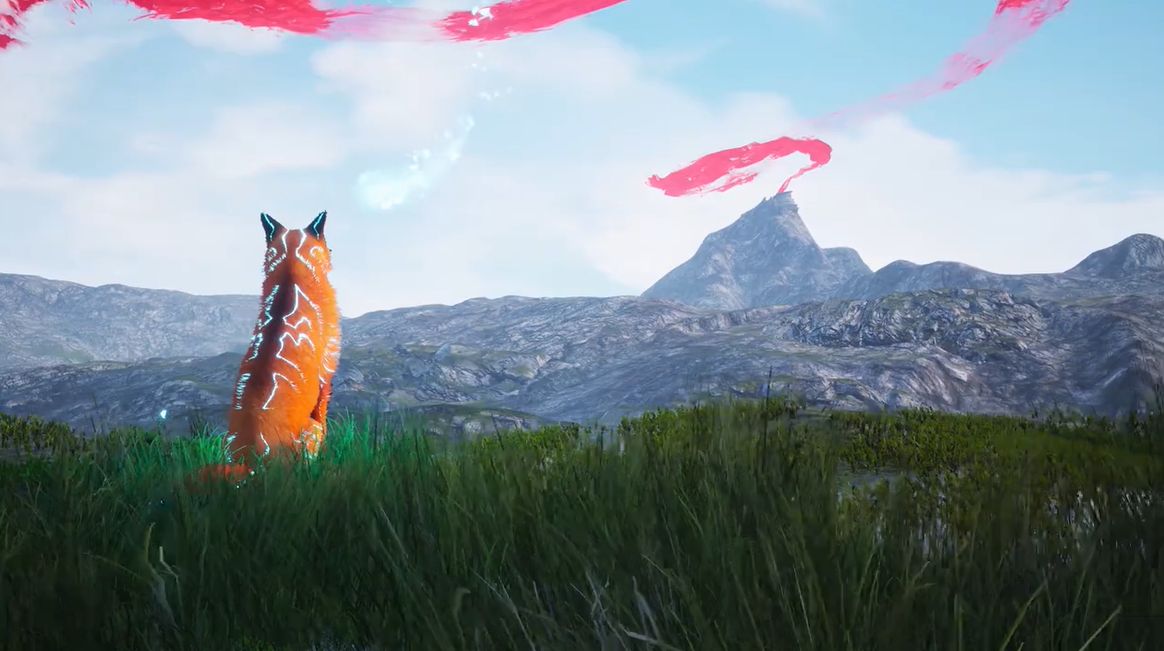 《北方之魂》游戏画面展示：雪域荒原中孤独前行的角色，背景是极光笼罩的山脉，整体画面充满诗意与寂寥氛围