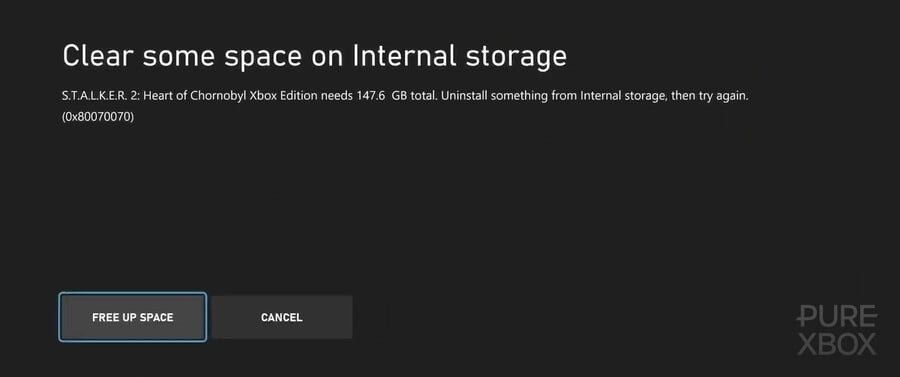 Xbox商店页面显示《潜行者2》预载已开启，界面展示游戏名称、发售日期与容量信息
