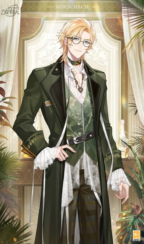 罗夏身着【夏穗醺光】服装立绘，站在金色麦田中，微风吹起衣角与发丝