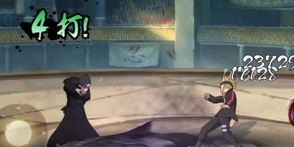 战斗画面中新希释放普攻第三段，傀儡从背后跃出，挥舞利刃向前斩击，砂铁轨迹清晰可见