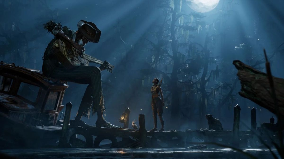 《午夜之南》角色特写画面，主角身着复古风衣，手持神秘装置，眼神警觉