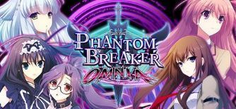 《Phantom Breaker Omnia》战斗场景，角色释放必杀技时画面充满电光与冲击波特效