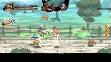 《双截龙再临》实机演示画面，李氏兄弟双人作战，动作流畅