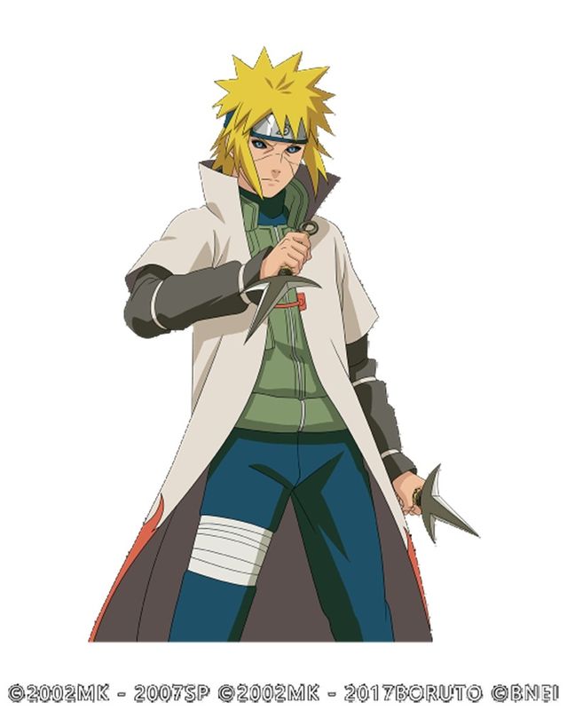 秽土转生状态下的水门，双眼泛白，查克拉外衣涌动