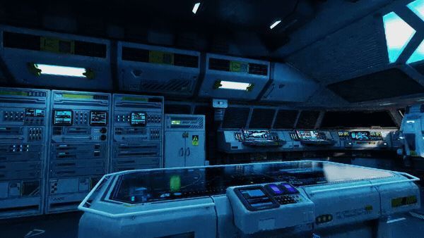 玩家触发机关后，空间站灯光逐一点亮，营造希望感