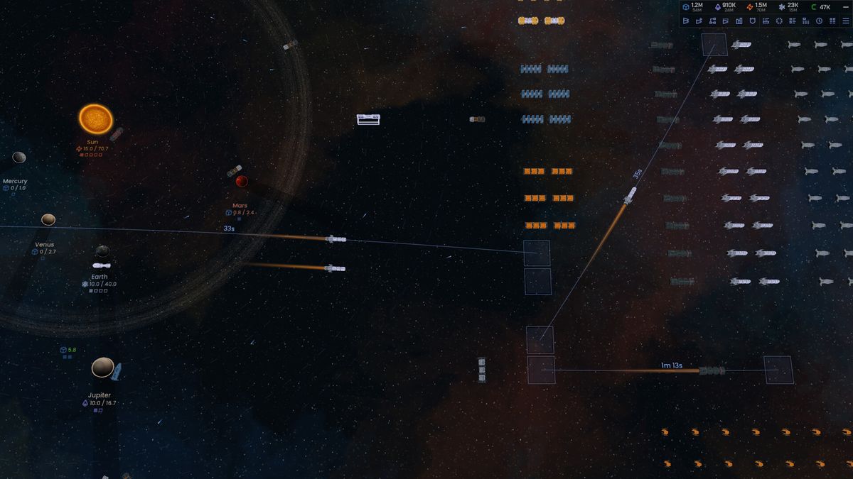 玩家视角从一颗行星快速跃迁至另一星系，背景星空流动，无加载提示