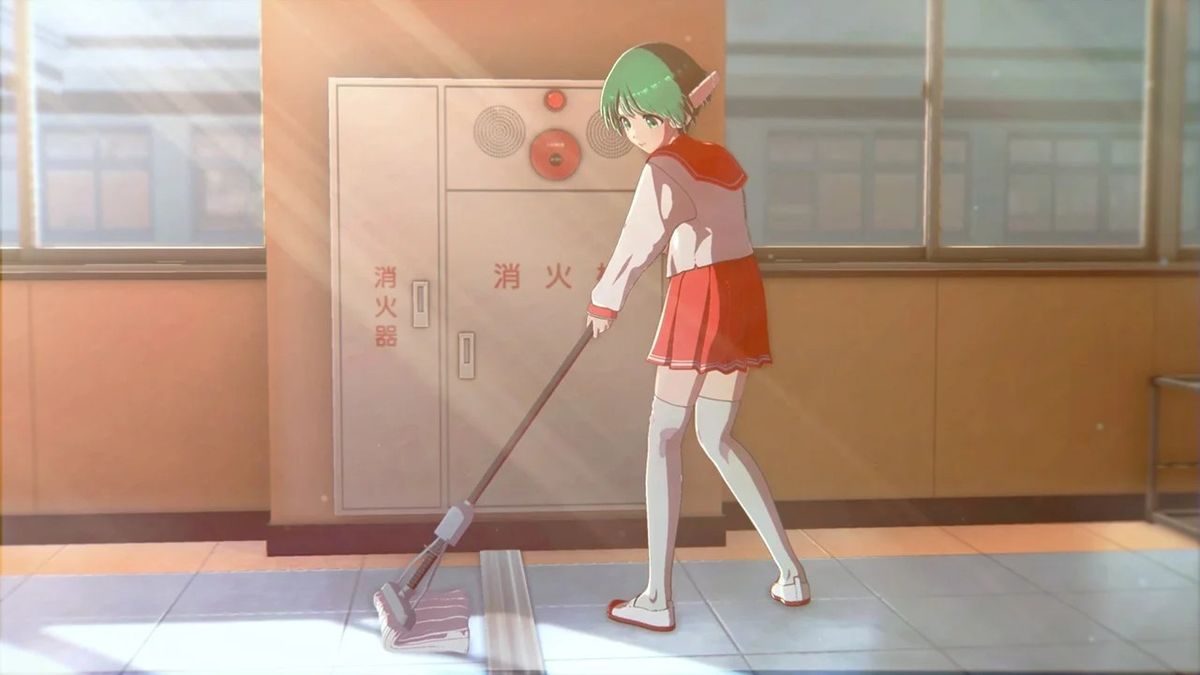 《ToHeart》重制版实机画面截图，3D角色在教室中对话，背景光影细腻，UI界面现代化