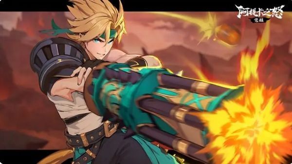 重械专家身穿机械装甲，肩扛重型火箭炮，身后悬浮多个自动炮台，科技感十足